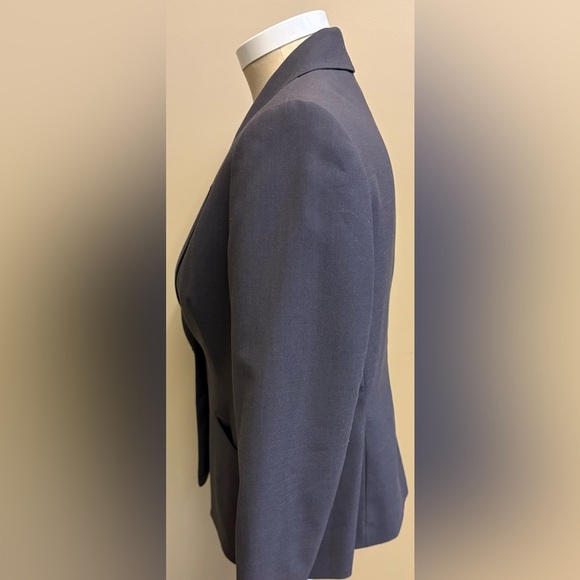 Anne Klein Grey 1 Button Blazer Notched Lapels Tailored Fit women's size 12 - Picture 3 of 9